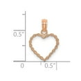thumbnail image 2 of 14k Rose Gold 3-d Rope Love Heart Pendant Necklace Cut-out 16.4x13mm Wide Pendant for Women, 2 of 2