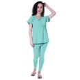 thumbnail image 1 of Moomaya Ensemble de Nuit pour Femmes Pyjama en Coton Tenue de Sommeil 2 Pcs Chemises de Nuit, 1 of 7