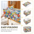 thumbnail image 2 of Yayeee Collapsible Cube Storage Bin with Lid Fabric Closet Decorative Basket with Handles, Floral Fiesta, 2 of 7
