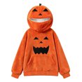 thumbnail image 5 of Letdown Boys Girls Halloween Pumpkin Hoodie Oversized Full Zip Sweatshirt with Pocket Cute Cosplay for Trick or Treat, Ideal Halloween Gifts for Kids, Size 4-10 Years, 5 of 5
