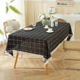 thumbnail image 1 of XmhyTop-A new solid color checkerboard waterproof and dustproof dining table cloth rectangular fabric dining table and coffee table cloth decoration (black, 200 * 140cm), 1 of 4