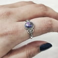 thumbnail image 6 of Natural Purple Copper Turquoise Ring, Copper Turquoise Gemstone Ring, December Birthstone, Tiny Bohemian Ring, 925 Sterling Silver, Womens Ring, Christmas Thanksgiving, Handmade Statement Jewelry, 6 of 8