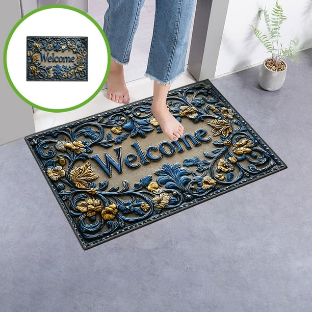 Felpudo Absorbente de Poliéster Suave para Baño, Secado Rápido, Fácil de Limpiar, para Uso En Interiores y Exteriores, Elegante Decoración para El Hogar.