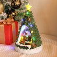 thumbnail image 3 of Christmas Village Figurines Musical Snow Globe Christmas Collectible Buildings Decoration with Spinning Train 8 Music & LED Light for Christmas Home Decor Gift Santa Claus, 3 of 8