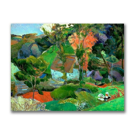 Trademark Fine Art "Landscape at Pont Aven" Canvas Wall Art by Paul Gauguin