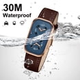 thumbnail image 5 of Men’s Vintage Quartz Watch Rectangular Dual-Dial Design with Dual Time Zone,Waterproof Man Watch with Leather Strap, Perfect for Travel & Business, 5 of 7