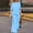 Blue, variant on Womens Short Sleeve Two Piece Linen Cotton Outfit Solid V Neck Top Drawstring Wide Leg Pants Side Pocket High Waist Loose Casual Matching Set Tracksuit