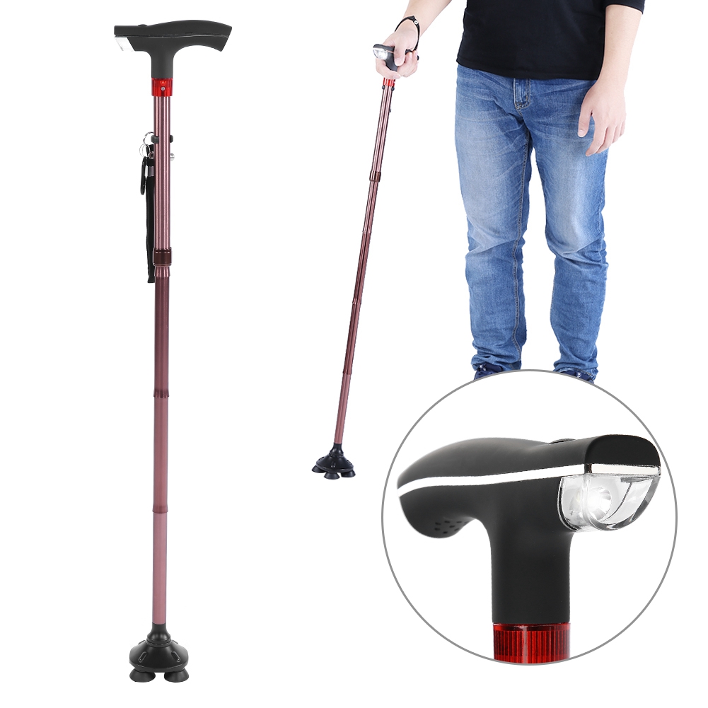 Cergrey Aluminum Alloy Foldable Elderly Walking Stick Guide Blind Cane