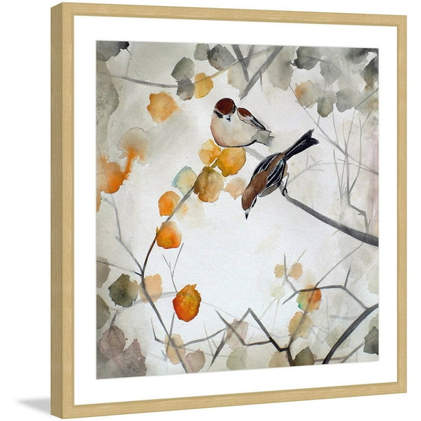 "Fall Birds" Framed Painting Print