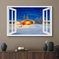 thumbnail image 2 of wall26 Canvas Print Wall Art Window View Christmas Light Winter Wonderland Celebrations &amp; Holidays Nature Photography Realism Landscape Colorful Multicolor for Living Room, Bedroom, Office - 32&q, 2 of 5
