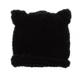 thumbnail image 4 of Gorro de invierno en apariencia de gorro para mujer con capucha de punto Negro, 4 of 9