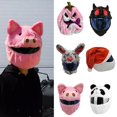 thumbnail image 3 of Motorcycle Helmet Cover, Plush Polyester Costume for Full Face Helmets, Fun Designs Pink Pumpkin Bunny, Zipper Secure Fit, Protective Decorative, 3 of 8
