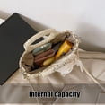 thumbnail image 3 of Artisanal Boho Look, Tote Bag — Handmade Straw Rattan Handbag, Summer Beach Travel Tote, And Woven Purse With 9.4x7.1x2.8 Inch Rattan Design For Vacation, 3 of 6