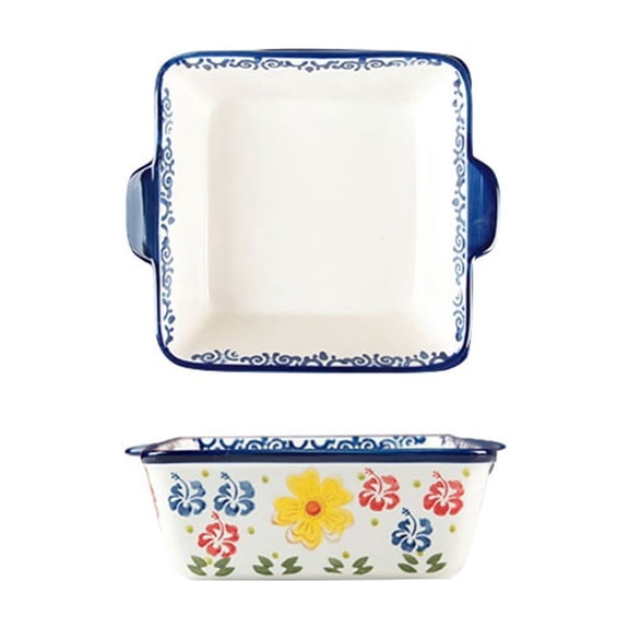 Ceramic Baking Dish 1800ml Rectangular Double Ear Oven Safe Casserole Dish