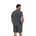 thumbnail image 6 of Iceglad Mens Pajamas Set Short Sleeve Pj Set Soft Stretch Sleepwear for Men Lightweight Summer Lounge Set Casual 2 Piece Loungewear with Shorts, 6 of 9