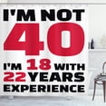 thumbnail image 1 of Ambesonne 40th Birthday Shower Curtain, Feel 18 Words, 69"Wx70"L, Pink Black and White, 1 of 3