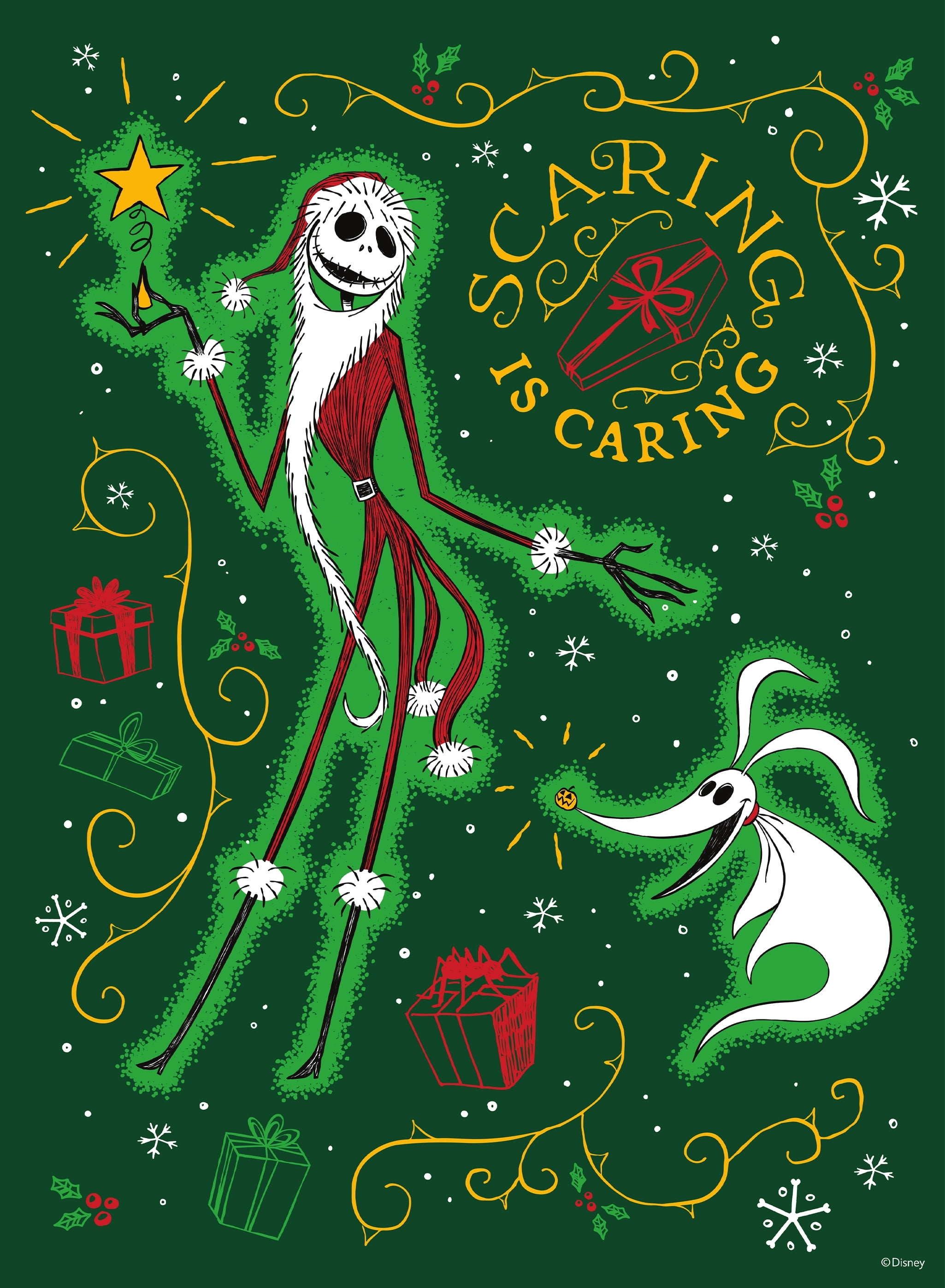 Ceaco Tim Burton's The Nightmare Before Christmas Scaring is Caring Glitter 100-Piece Interlocking Jigsaw Puzzle for Children Ages 6+