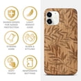 thumbnail image 4 of Case Yard Wooden Case Outside Soft TPU Silicone, Slim Fit Shockproof Wood Protective Phone Cover for Girls Boys Men and Women, Supports Wireless Charging Light Leaves Design case for iPhone-12-Mini, 4 of 7