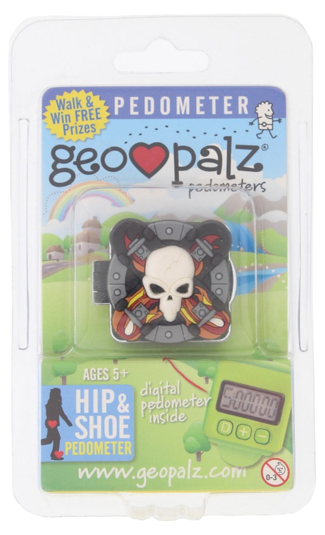 GeoPalz Unisex Skull A Skateboards Pedometer Black OSFA by GeoPalz