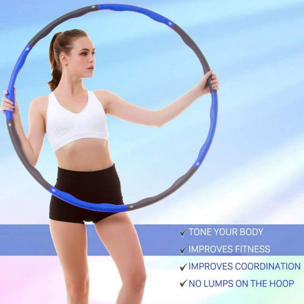 Fiteroc Weighted Fitness Hula Hoop Adult Beginner - Weighted Hula Hoop for  Adults - Detachable and Portable - Exercise Holahoop with Jump Rope,  Resistance Band and Carry Bag Black/Pink