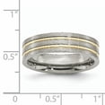 thumbnail image 5 of Titanium Grooved Yellow IP-plated 6mm Brushed & Polished Band, 5 of 10