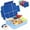 Blue, variant on Bugucat Bento Box 45OZ, Leak-Proof Lunch Box with 6 Compartments Cutlery, Lunch Containers for Adult Food Storage Container with Leak-proof Silicone Ring Suitable for Microwave Dishwasher Grey