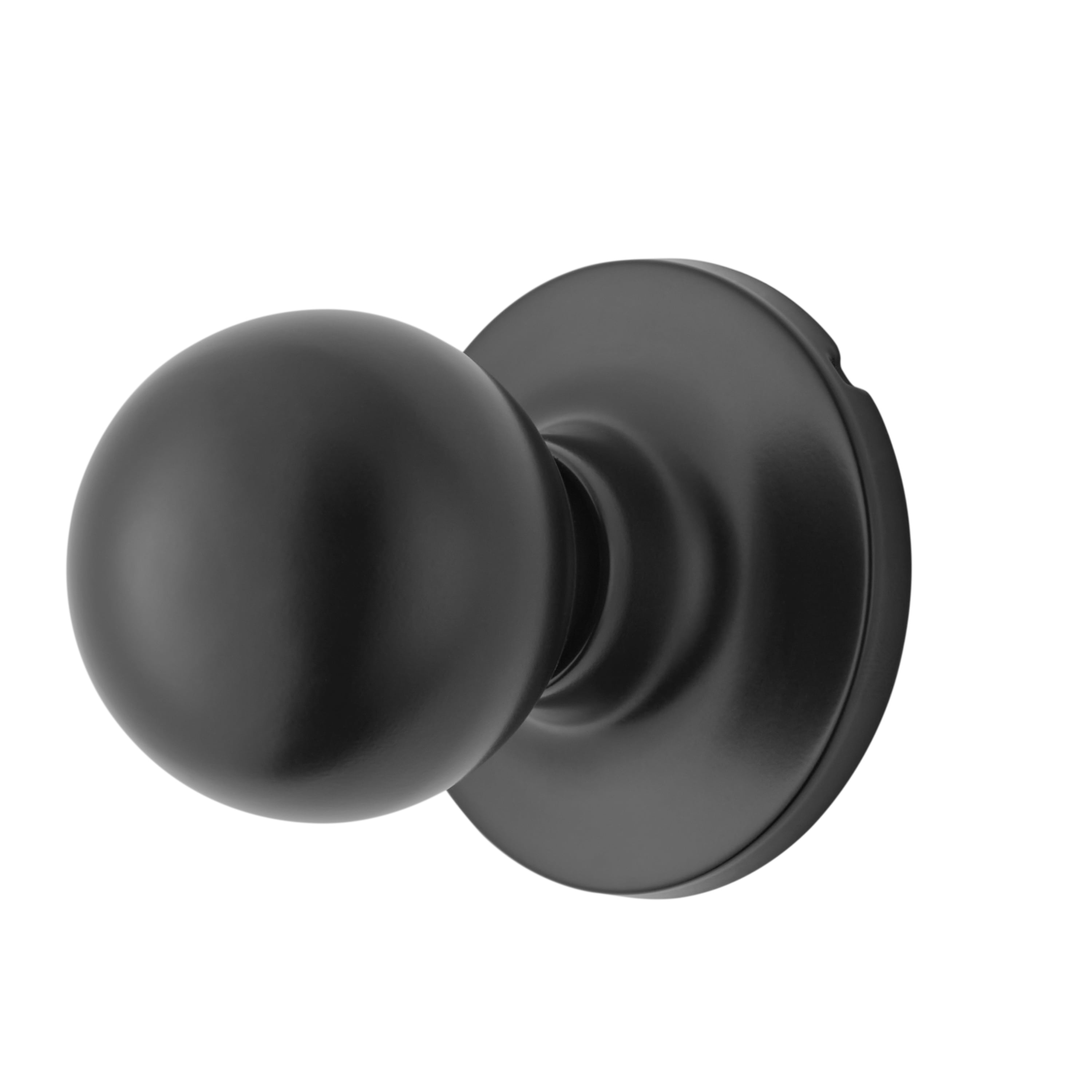 (2 pack) Hyper Tough Interior Non-Locking Ball Passage Hall & Closet Doorknob Matte Black Finish