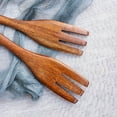 thumbnail image 5 of BESTONZON 2Pcs Long Handle Wooden Fork Large Mixing Fork Cooking Forks Wood Cookware, 5 of 6
