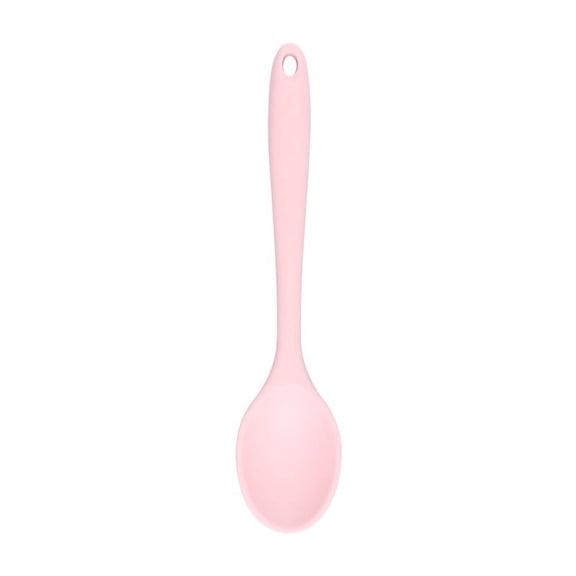 Zhuge 2Pcs Small Silicone Spoons, Silicone Tea Spoon for Kitchen Cooking Baking Stirring-Light Pink