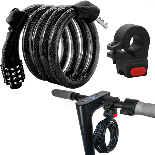 Cable de bloqueo combinado para patinete electrónico FXINRUIA de 1,2 m de largo