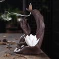 thumbnail image 2 of Soporte de incensario con forma de flor de reflujo, adorno de Buda para decoración del hogar flor blanca, 2 of 8