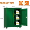 thumbnail image 5 of Modern Metal Accent Storage Cabinet with Doors and 2 Adjustable Shelves for Bathroom Home Office Living Room, 5 of 7