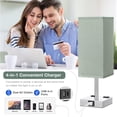 thumbnail image 2 of Bedside Lamp with USB Port and Outlet, 3-Way Dimmable Touch Lamp with USB Charging Port for Bedroom, Small Green Table Lamp with Charger for Nightstand Living Room Office Desk (LED Bulb Included), 2 of 5
