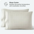 thumbnail image 7 of Bare Home Pillowcase Set - Premium 1800 Collection - Double Brushed - Ultra Soft - King Size, Grid - Stone/White, 7 of 7