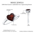 thumbnail image 5 of Rosec Jewels Heart Garnet Solitaire Promise Ring with Diamond, Minimal Heart Ring - 6 mm, 14K White Gold, US 12.00, 5 of 8