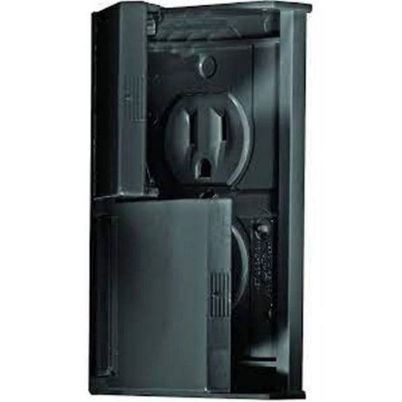 Weatherproof Black Dual Outlet with Snap Cover Plate