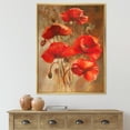 thumbnail image 2 of Designart 'Red Blossoming Poppies Over Wild Brown II' Traditional Framed Canvas Wall Art Print, 2 of 5