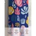 thumbnail image 6 of Summer Ocean Sheer Curtains 96 Inch Long 2 Panels, Yellow Shell Coral Nautical Blue Background Light Filtering Rod Pocket Curtains, Sheer Voile Drapes for Living Room Bedroom, 52"x96", 6 of 8