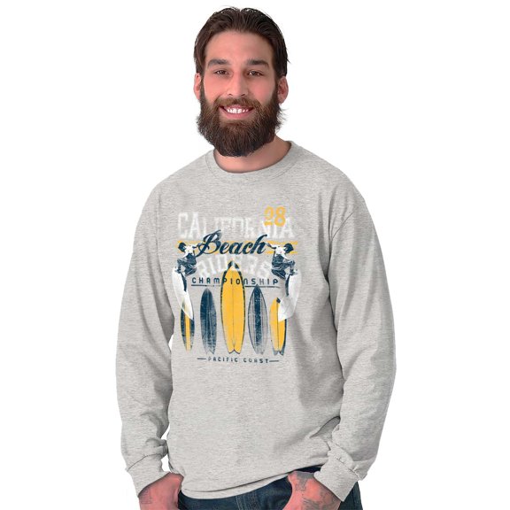 California CA Beach Surfer Surf Board Long Sleeve TShirt Men Women Brisco Brands X