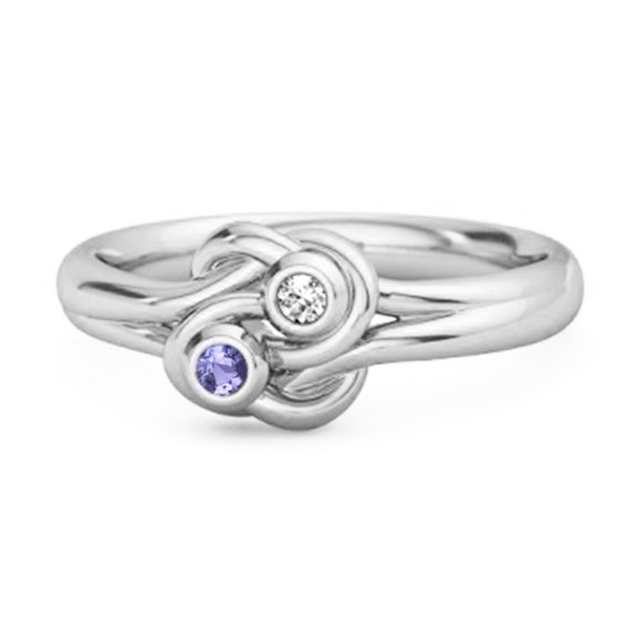 Love Knot 0.04 Ctw Tanzanite 925 Sterling Silver Commitment Women Valentines Day Gifts Ring