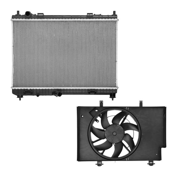 AutoShack Radiator & Coling Fan Set For 2011-2016 Ford Fiesta 1.6L FWD RKPKG00042