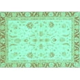 thumbnail image 1 of Ahgly Company Machine Washable Indoor Rectangle Oriental Turquoise Blue Modern Area Rugs, 2' x 4', 1 of 4