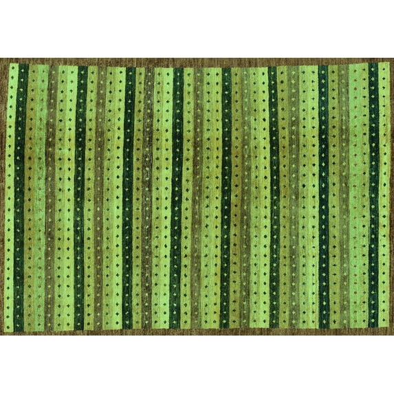 Ahgly Company Machine Washable Indoor Rectangle Abstract Turquoise Blue Modern Area Rugs, 3' x 5'