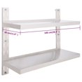 thumbnail image 4 of vidaXL 2-Tier Floating Wall Shelf Stainless Steel 100x30 cm, 4 of 4
