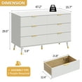 thumbnail image 6 of YouTrend 6 Drawer Dresser with Metal Handles Modern Fluted Wood Dresser Adult Storage Chest of Drawers for Bedroom Living Room Hallway,White, 6 of 12