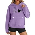 thumbnail image 2 of Football Hoodies for Women 2025 Long Sleeve Half Zip Hooded Sweatshirt with Pockets Y2K Pullover Tops, 2 of 6