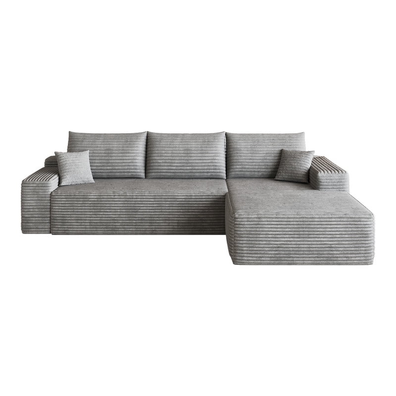 107" Cloud Sectional Sofa with Right Facing Chaise, Modern Modular Deep Seat Couch, Plush Corduroy Upholstered Sofa for Living Room, Bedroom & Apartment, No Assembly Required