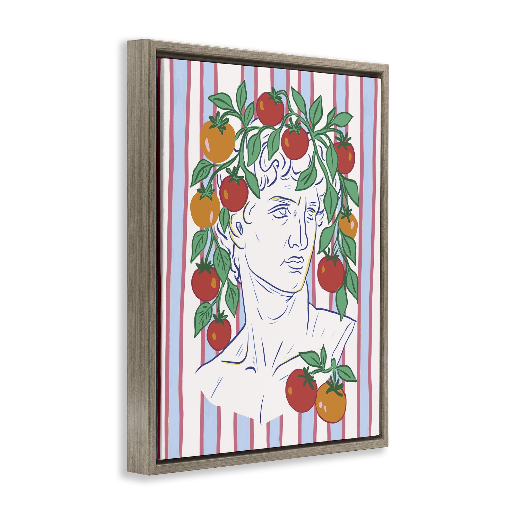 Stupell Industries La Rossa Sculpture Face Brown Framed Floater Canvas Wall Art, design by Radhika Modi