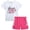 Sparkle, variant on Real Love Girls Shorts Set - 2 Piece Stylish Knitted Short Sleeve Graphic Tees and Shorts for Girls