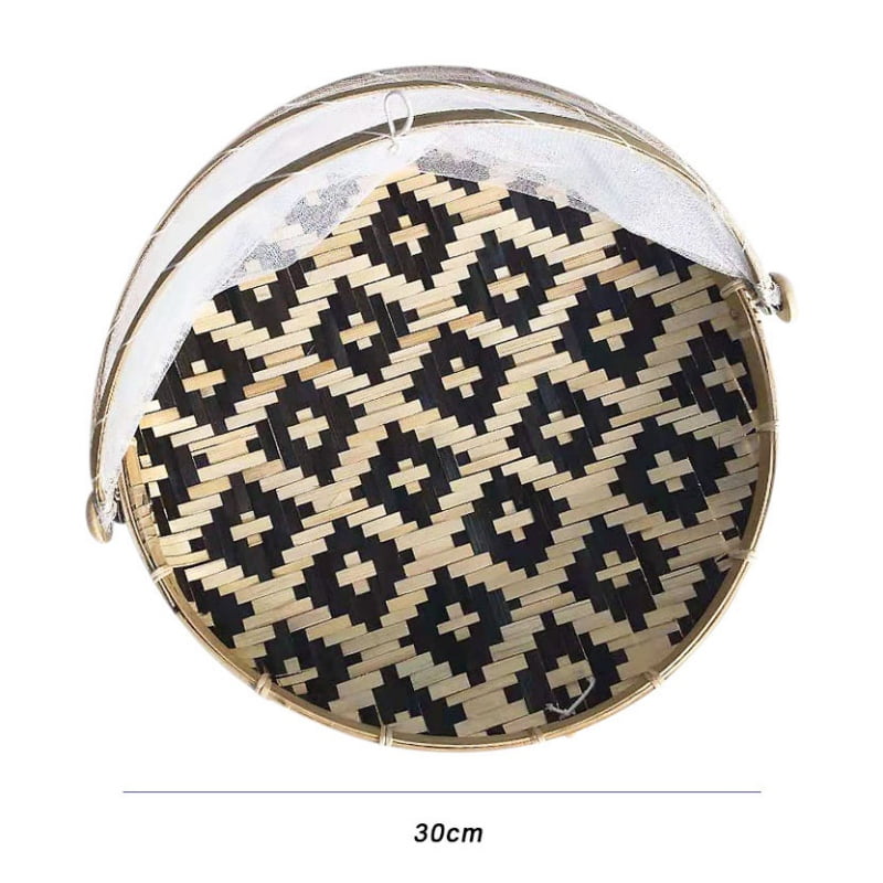 HandWoven Food Serving Tent Basket, Fruit Vegetable Bread Cover